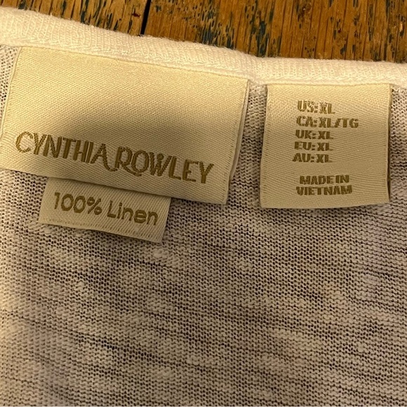 CYNTHIA ROWLEY – 100% Linen Ruffle Hem Top (XL) - Picture 2 of 8